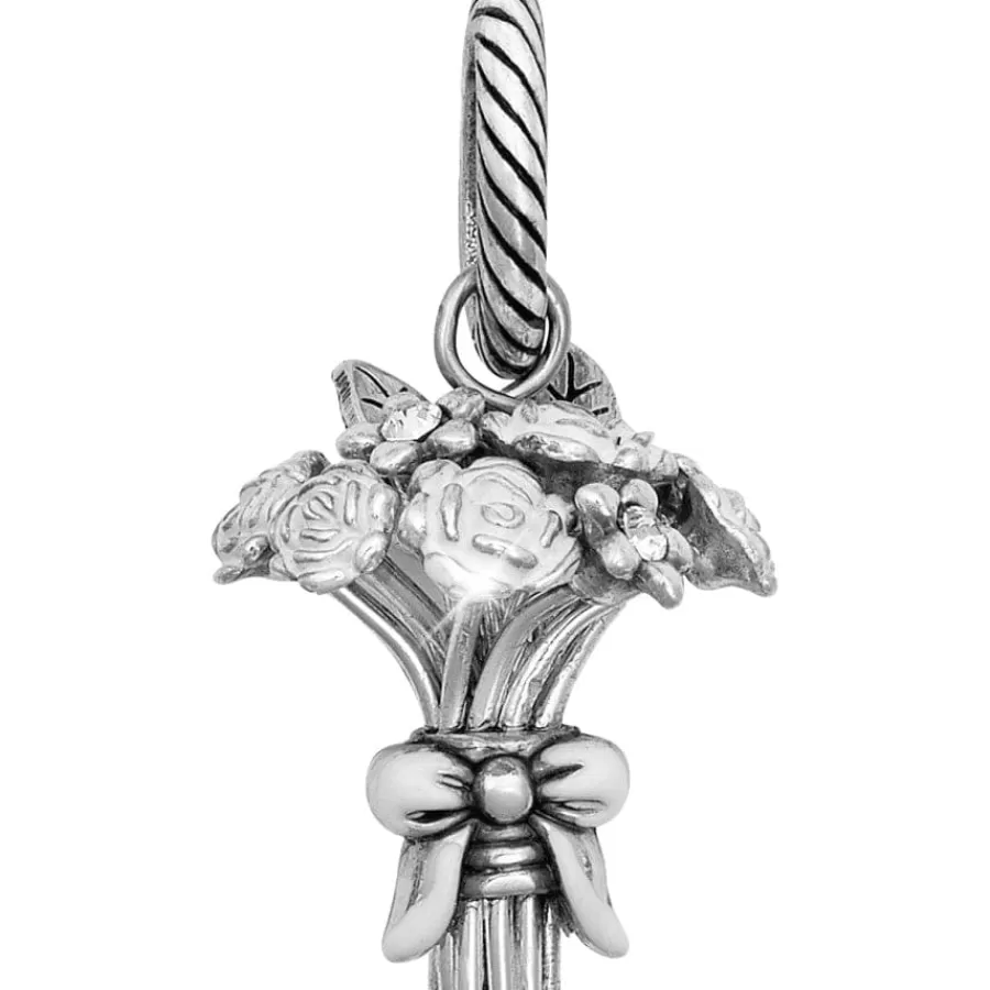 Charms>Brighton Flower Bouquet Charm Silver-White