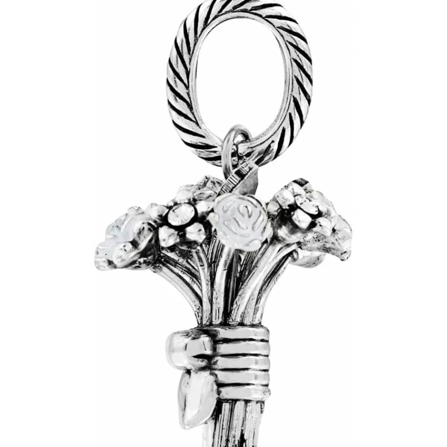 Charms>Brighton Flower Bouquet Charm Silver-White