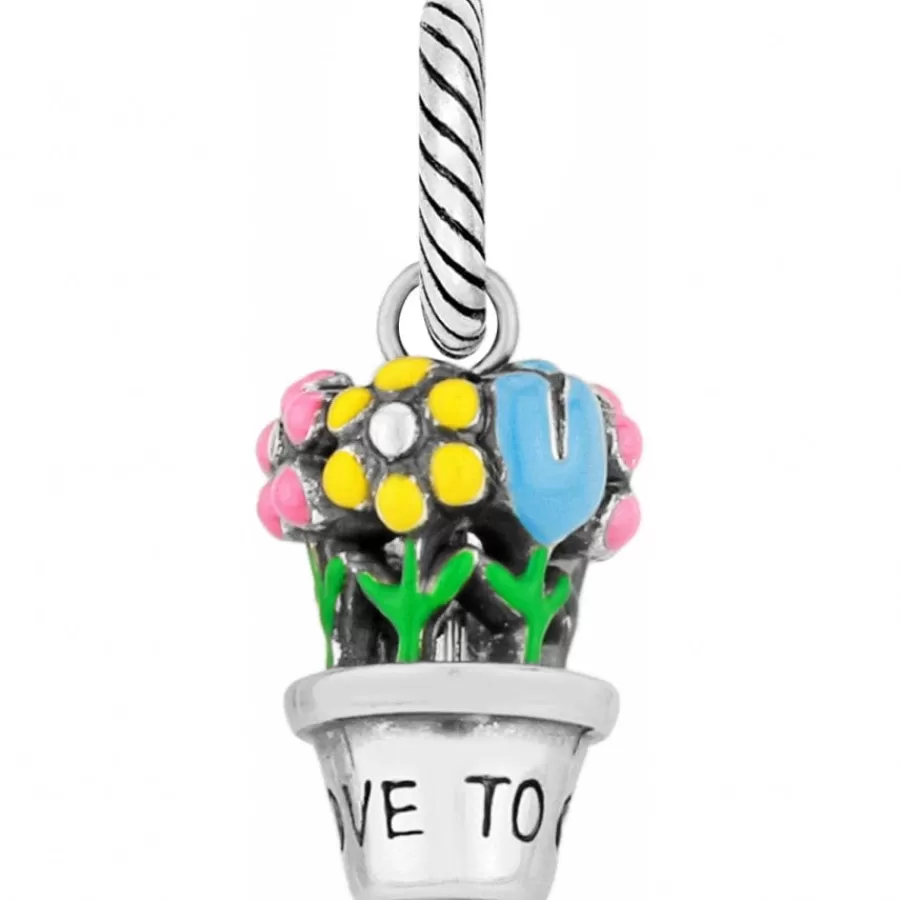 Charms>Brighton Flower Pot Charm Silver-Multi