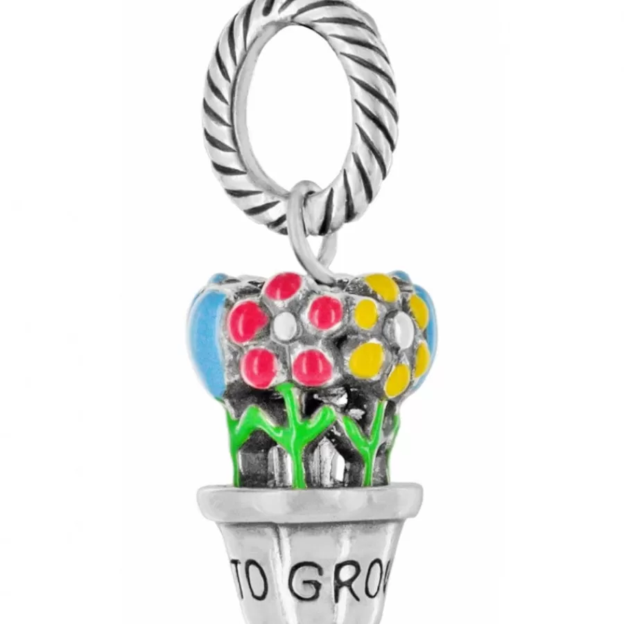 Charms>Brighton Flower Pot Charm Silver-Multi