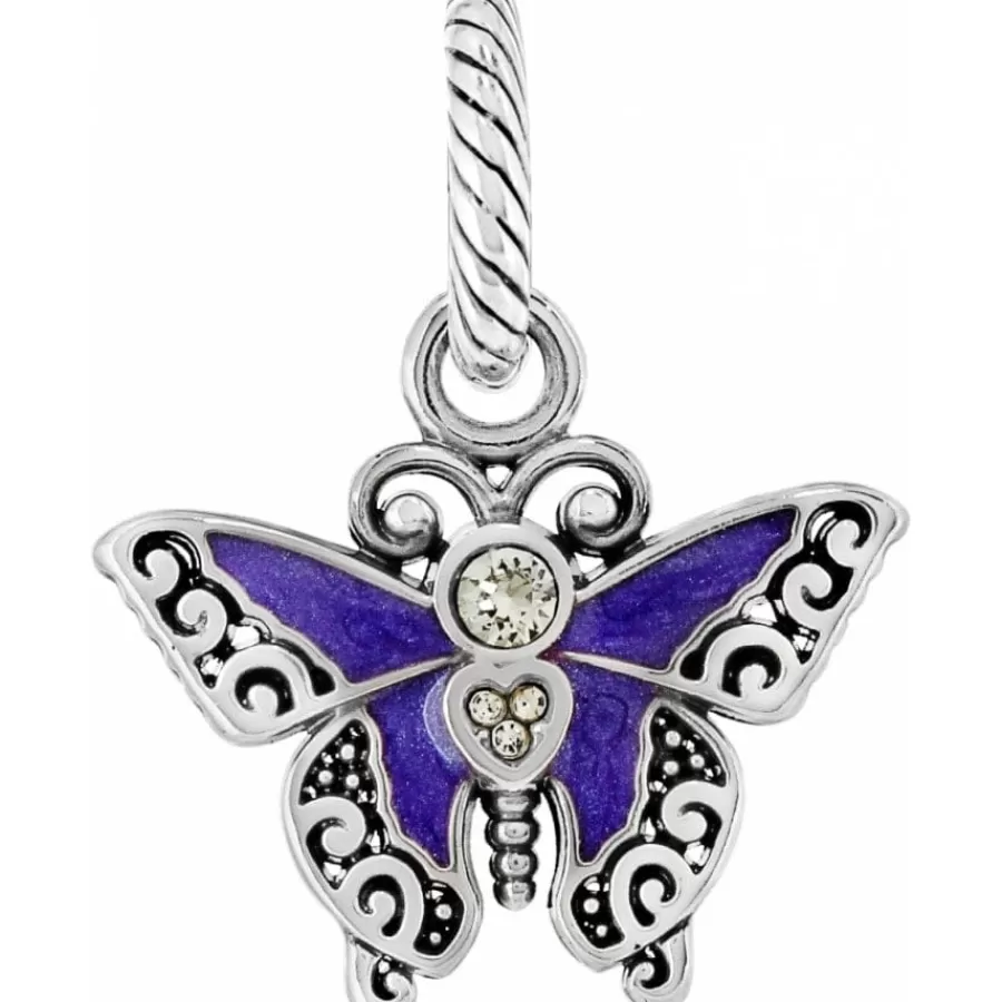 Charms>Brighton Flutter Charm Silver-Purple