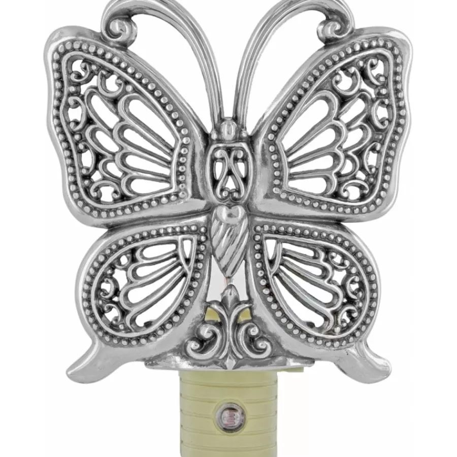 Office & Clocks>Brighton Fly By Night Butterfly Night Light Silver