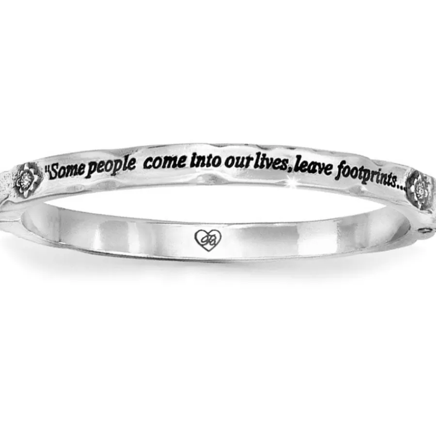 Bracelets>Brighton Footprints Hinged Bangle Silver