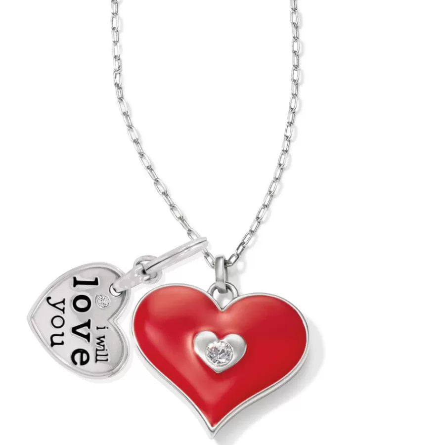 Ready-To-Wear Charm Sets>Brighton Forever Be Loved Necklace Silver-Red