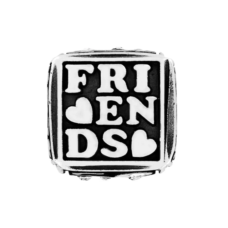 Beads & Spacers>Brighton Friends Forever Cube Bead Silver