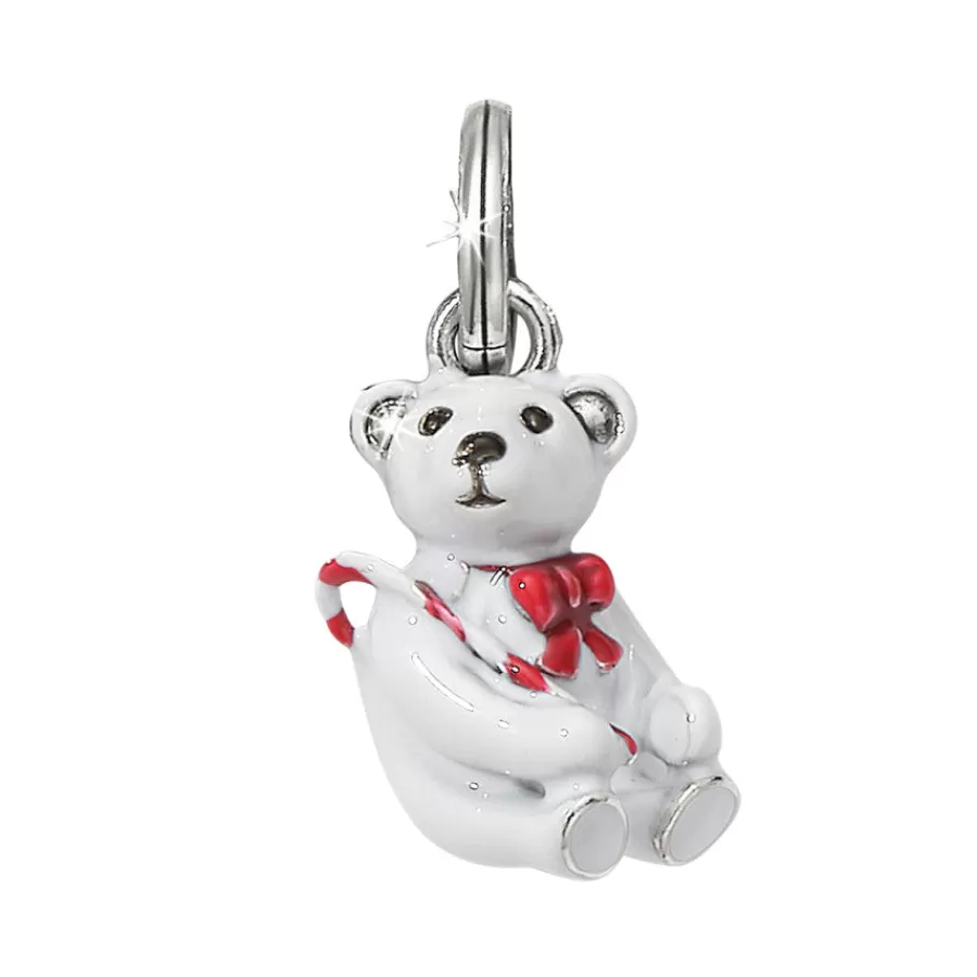 Charms>Brighton Frosty Christmas Bear Charm Silver-White