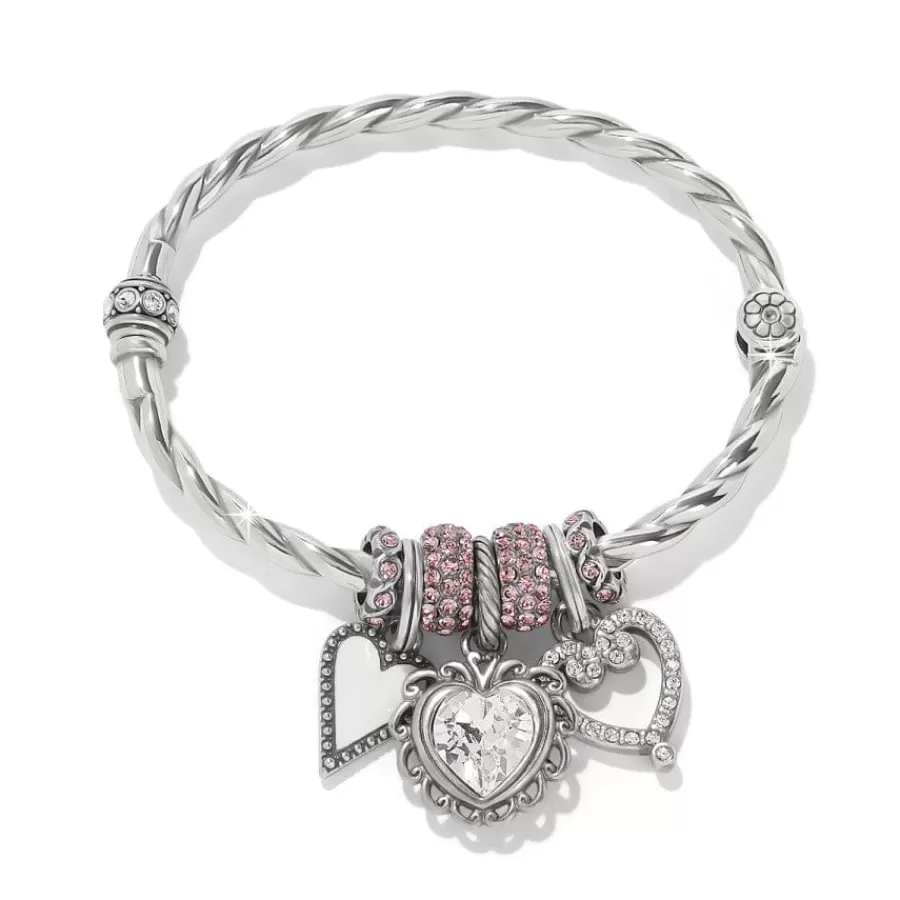 Ready-To-Wear Charm Sets>Brighton Full of Hearts Charm Bangle Silver-Pink