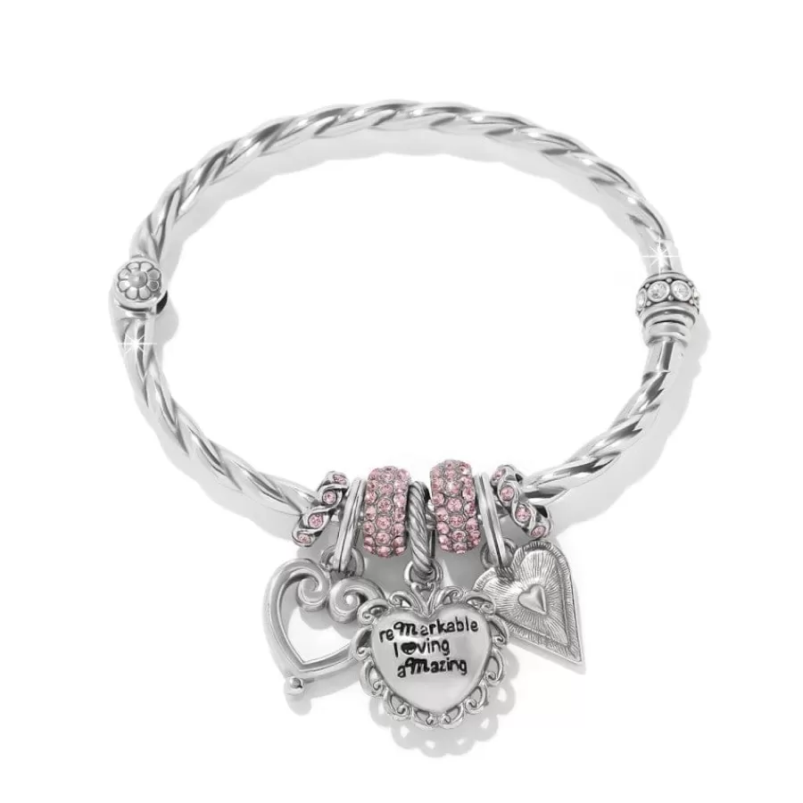 Ready-To-Wear Charm Sets>Brighton Full of Hearts Charm Bangle Silver-Pink