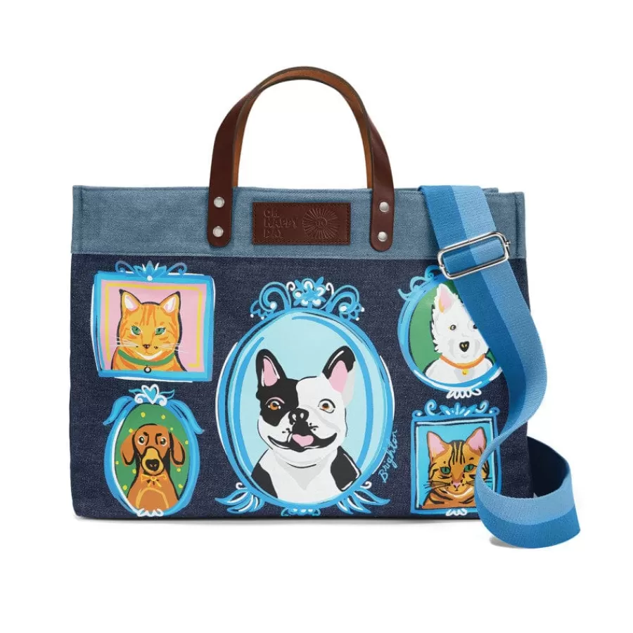 Crossbodies | Totes>Brighton Fur Family East West Denim Denim Tote Multi