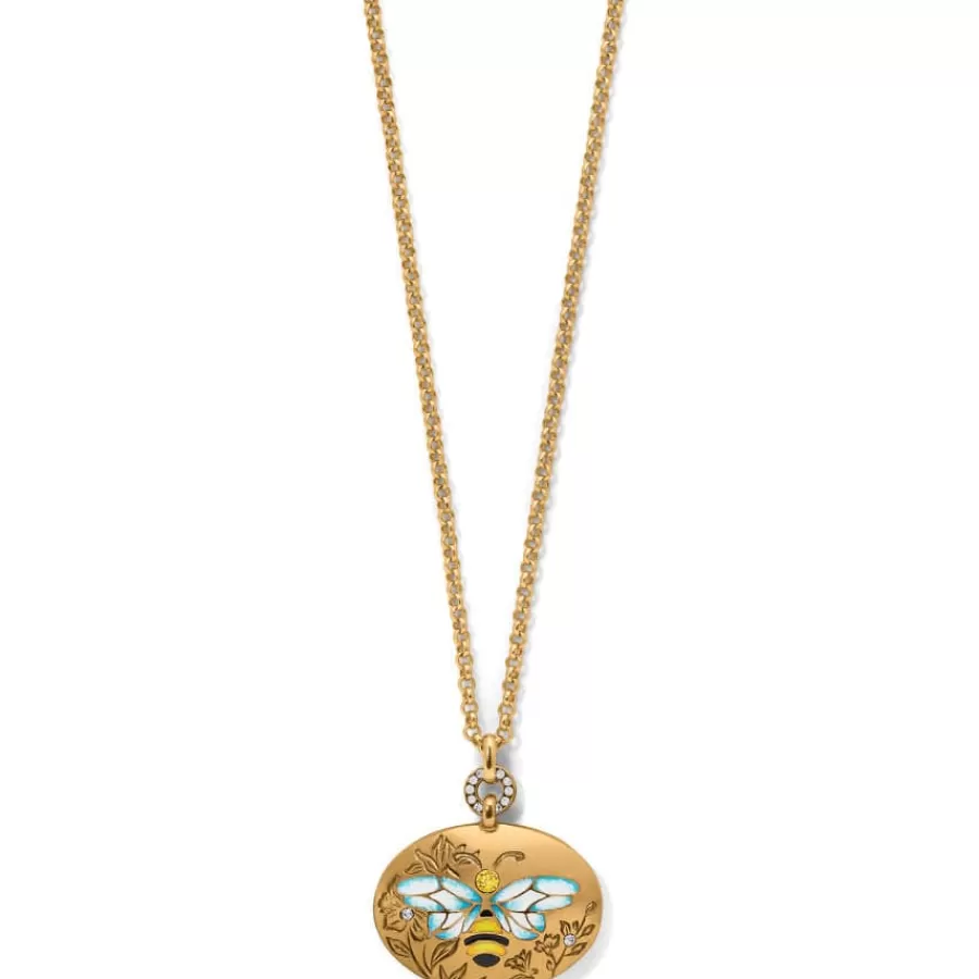 Necklaces>Brighton Garden's Splendour Bee Necklace Gold-Multi