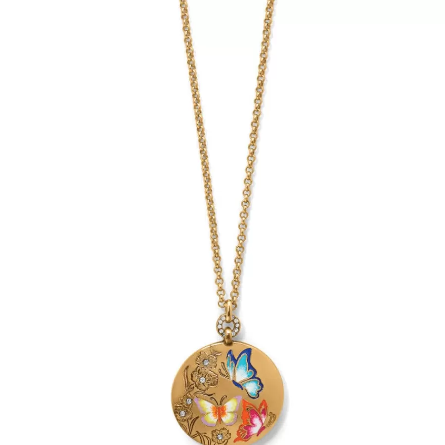 Necklaces>Brighton Garden's Splendour Butterfly Necklace Gold-Multi