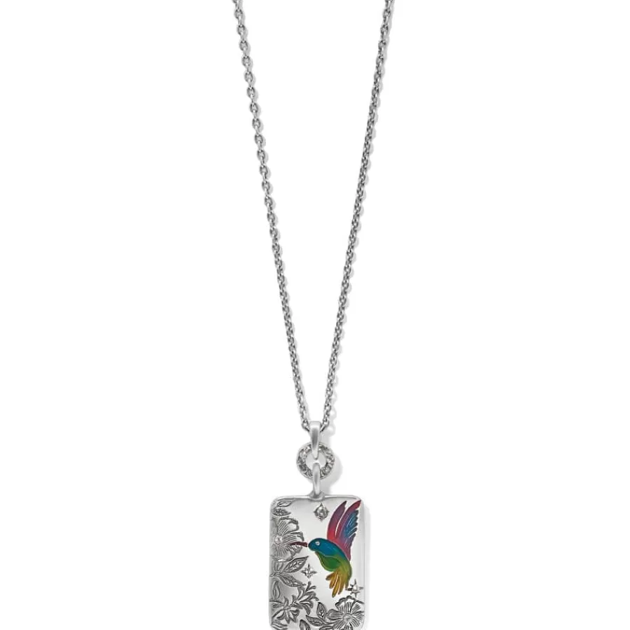 Necklaces>Brighton Garden's Splendour Hummingbird Necklace Silver-Multi