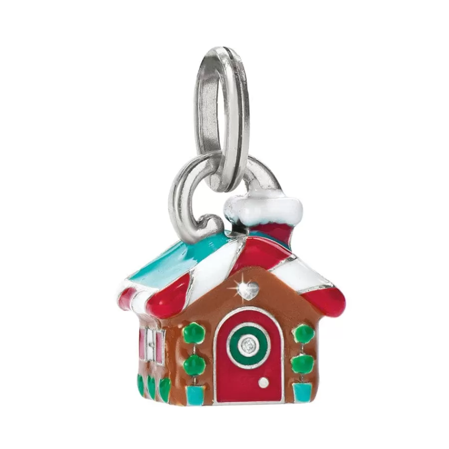 Charms>Brighton Gingerbread House Charm Silver-Multi