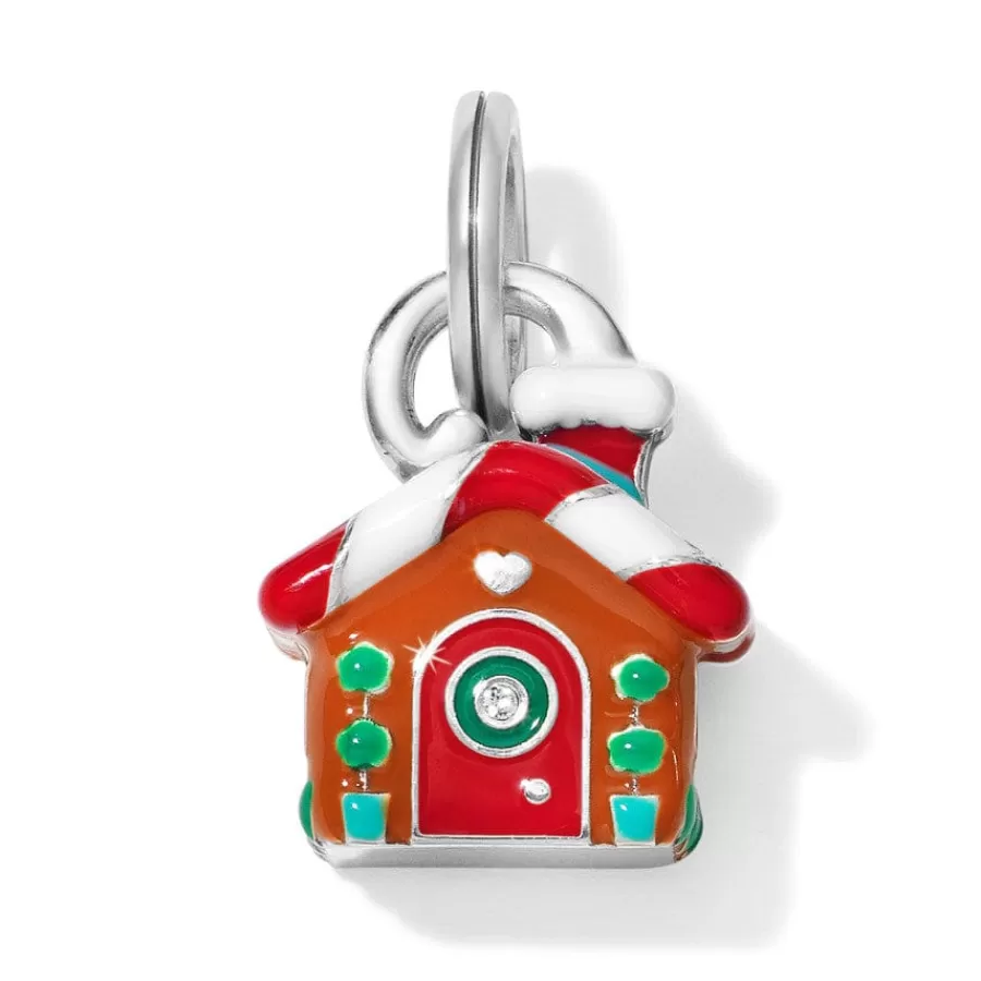 Charms>Brighton Gingerbread House Charm Silver-Multi