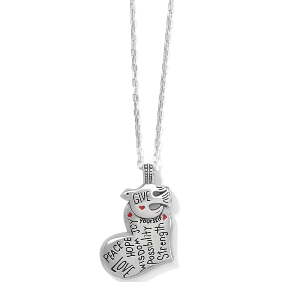 Necklaces>Brighton Give Love Peace Necklace Silver