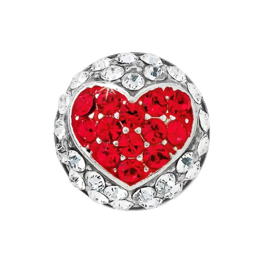 Charms | Beads & Spacers>Brighton Glitter Hearts Ring Bead Silver-Red