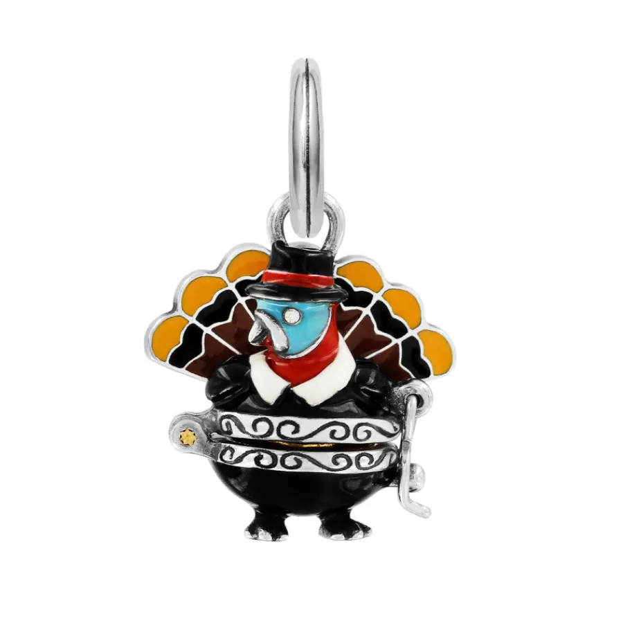 Charms>Brighton Gobbler Turkey Charm Silver-Multi