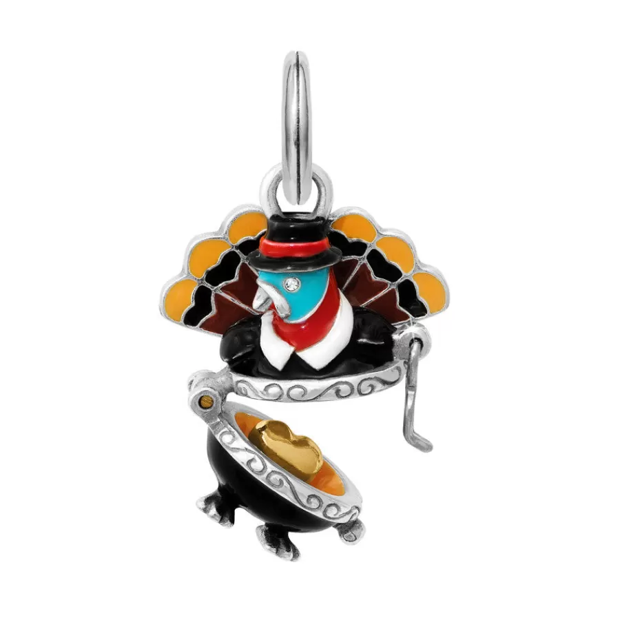 Charms>Brighton Gobbler Turkey Charm Silver-Multi