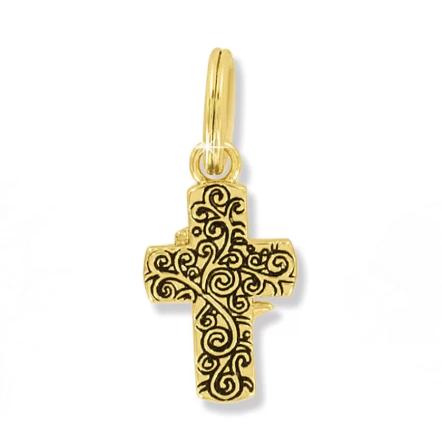 Charms>Brighton Easter Lily Cross Charm Gold