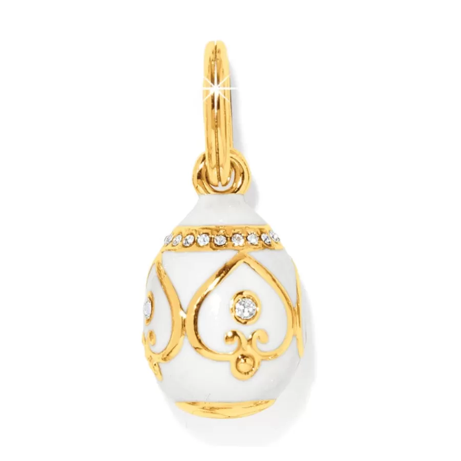 Charms>Brighton Golden Imperial Egg Charm Gold-White