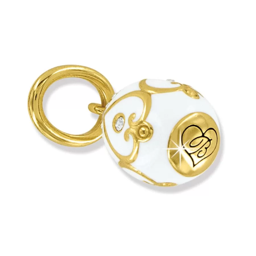 Charms>Brighton Golden Imperial Egg Charm Gold-White