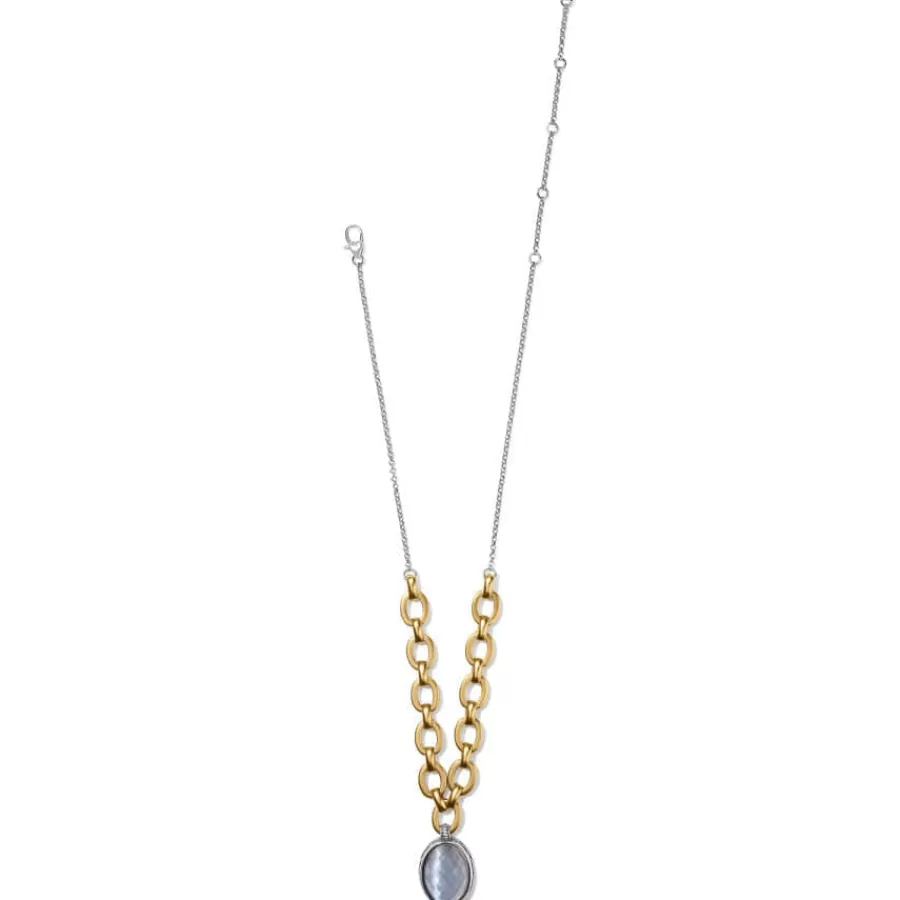 Necklaces>Brighton Golden Moon Short Necklace Gold-Gray