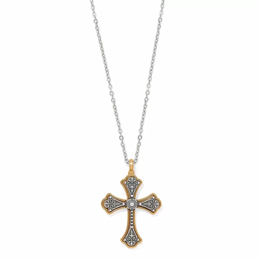 Necklaces>Brighton Good Shephard Cross Necklace Silver-Gold