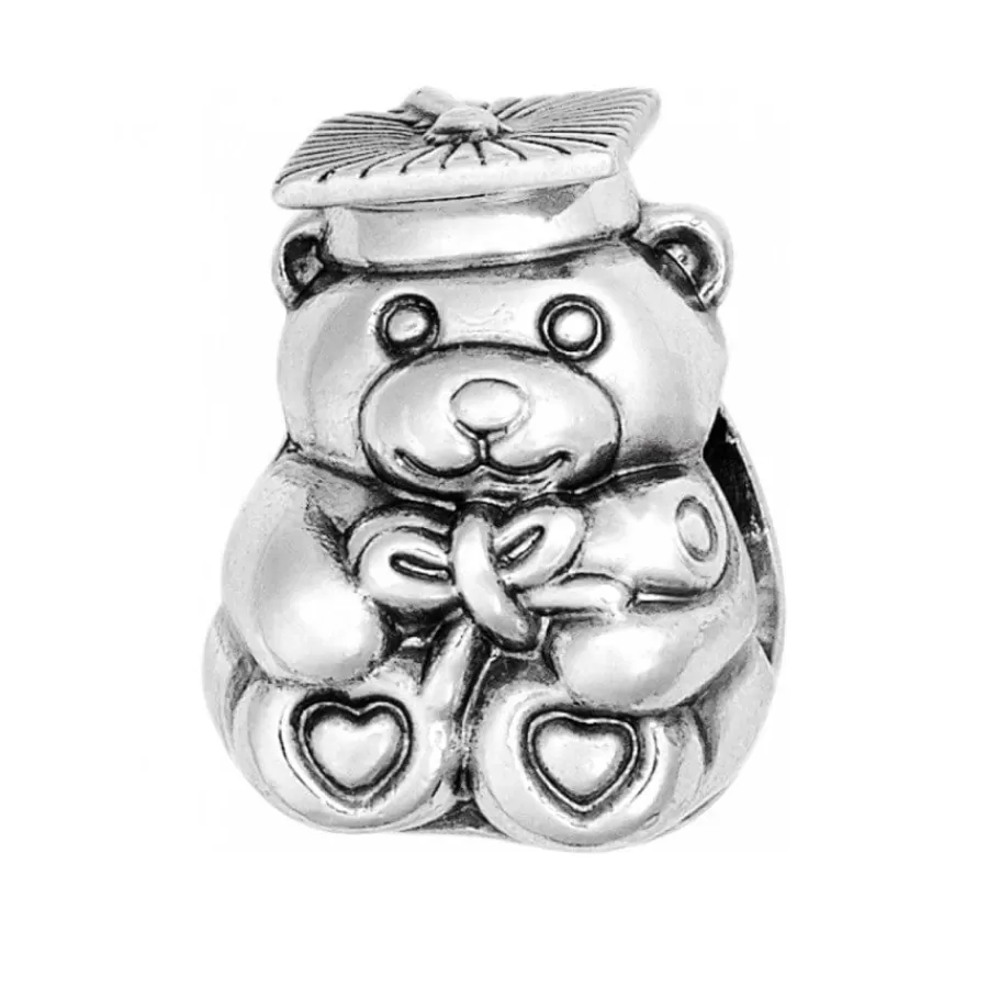 Beads & Spacers>Brighton Grad Bear Bead Silver