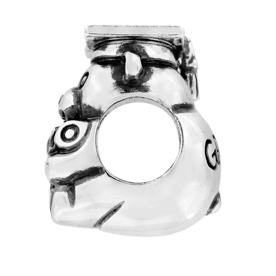 Beads & Spacers>Brighton Grad Bear Bead Silver