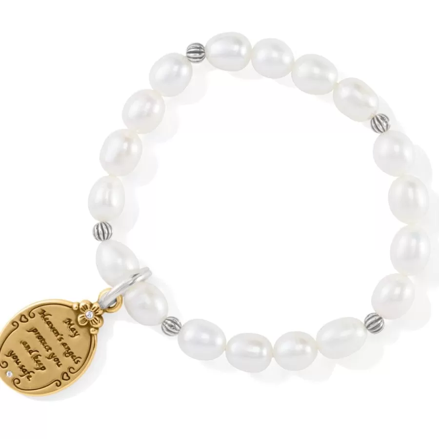 Bracelets>Brighton Guardian Angel Pearl Stretch Bracelet Silver-Pearl