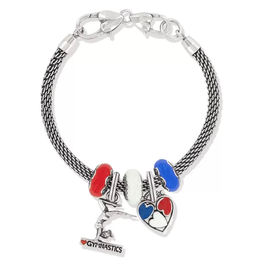 Ready-To-Wear Charm Sets>Brighton Gymastics Love Charm Bracelet Red-White-Blue