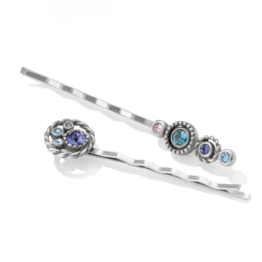 Hair Accessories>Brighton Halo Bobby Pin Set Silver-Tanzanite