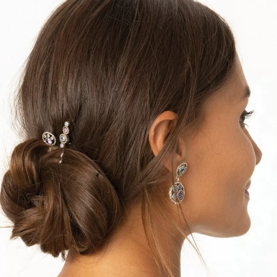 Hair Accessories>Brighton Halo Bobby Pin Set Silver-Tanzanite