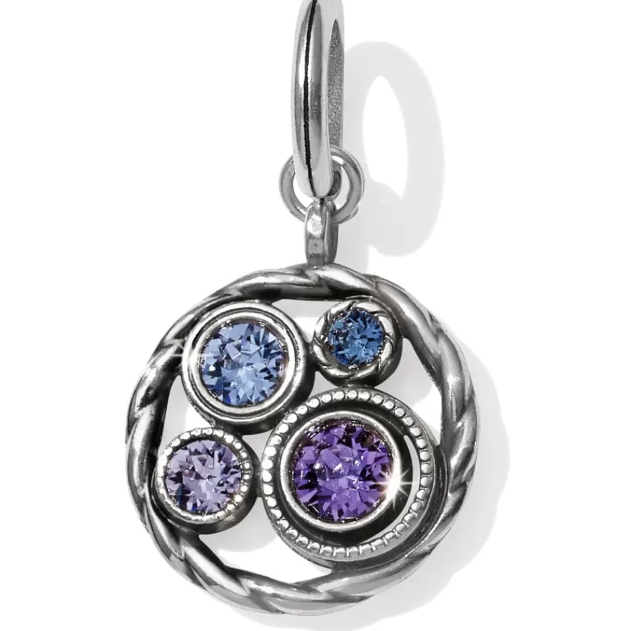 Charms>Brighton Halo Charm Silver-Tanzanite