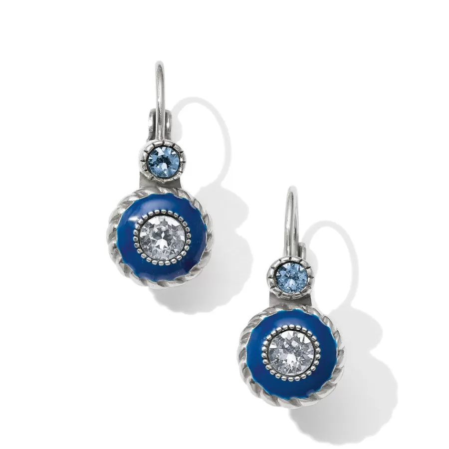 Earrings>Brighton Halo Eclipse Leverback Earrings Silver-Blue