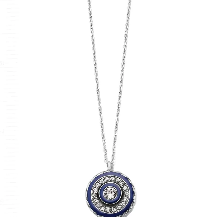 Necklaces>Brighton Halo Eclipse Petite Necklace Silver-Blue