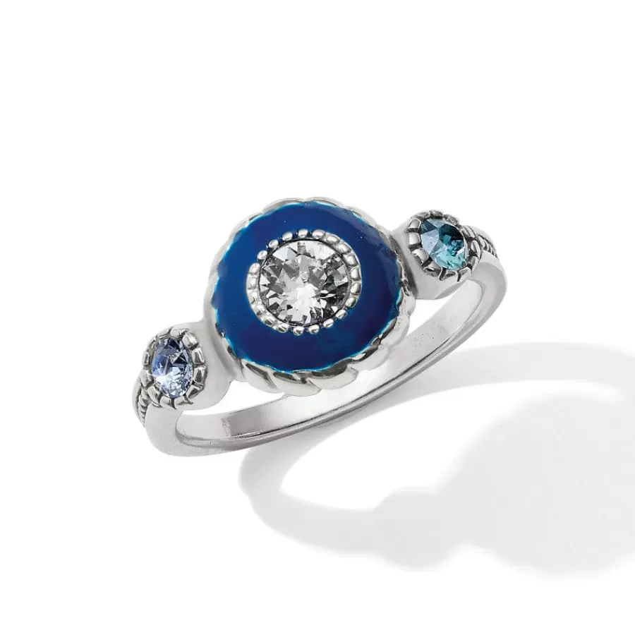 Rings>Brighton Halo Eclipse Ring Silver-Blue