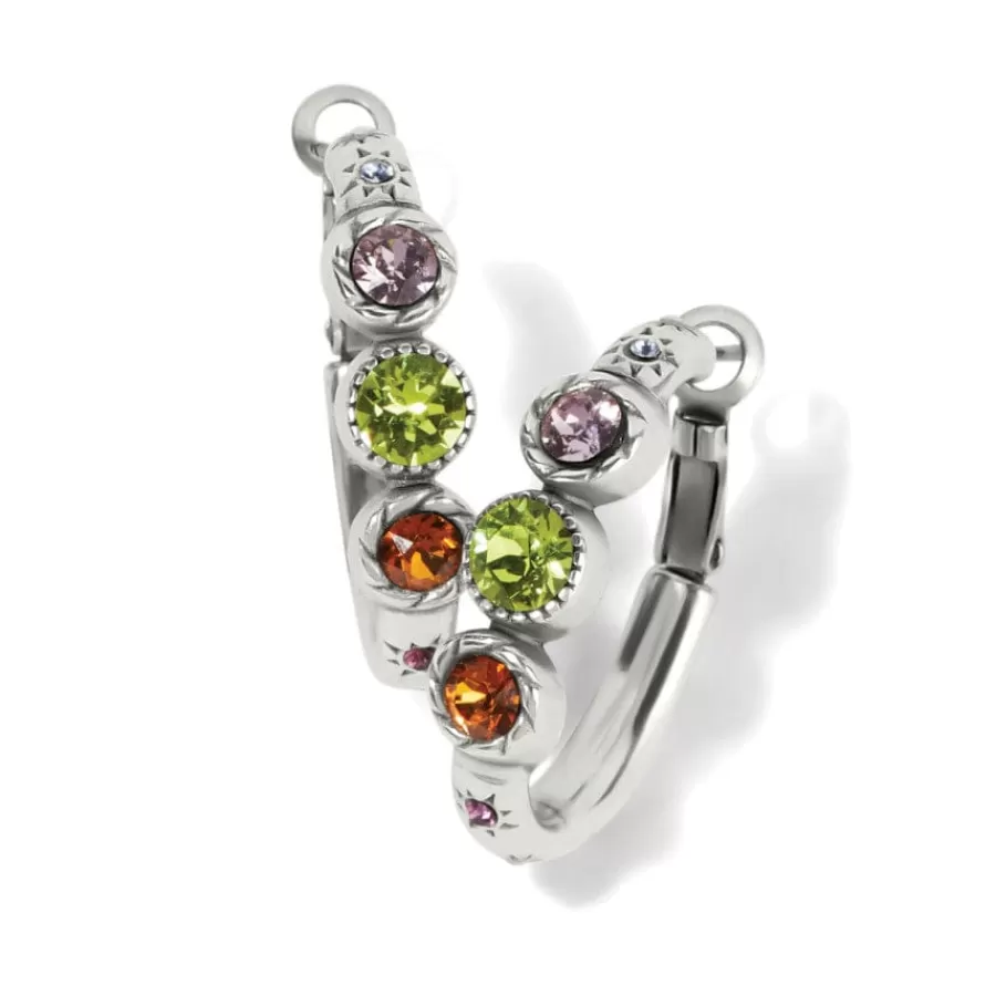 Earrings>Brighton Halo Gems Trio Hoop Earrings Silver-Multi