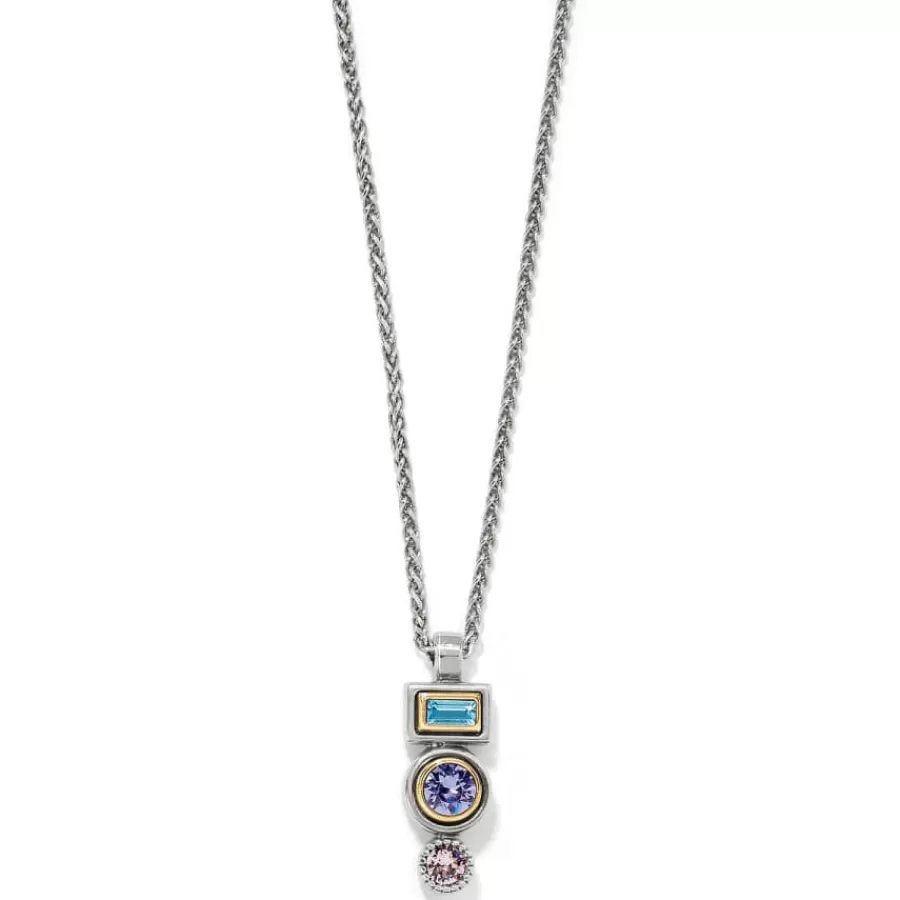 Necklaces>Brighton Halo Gleam Drop Necklace Silver-Multi