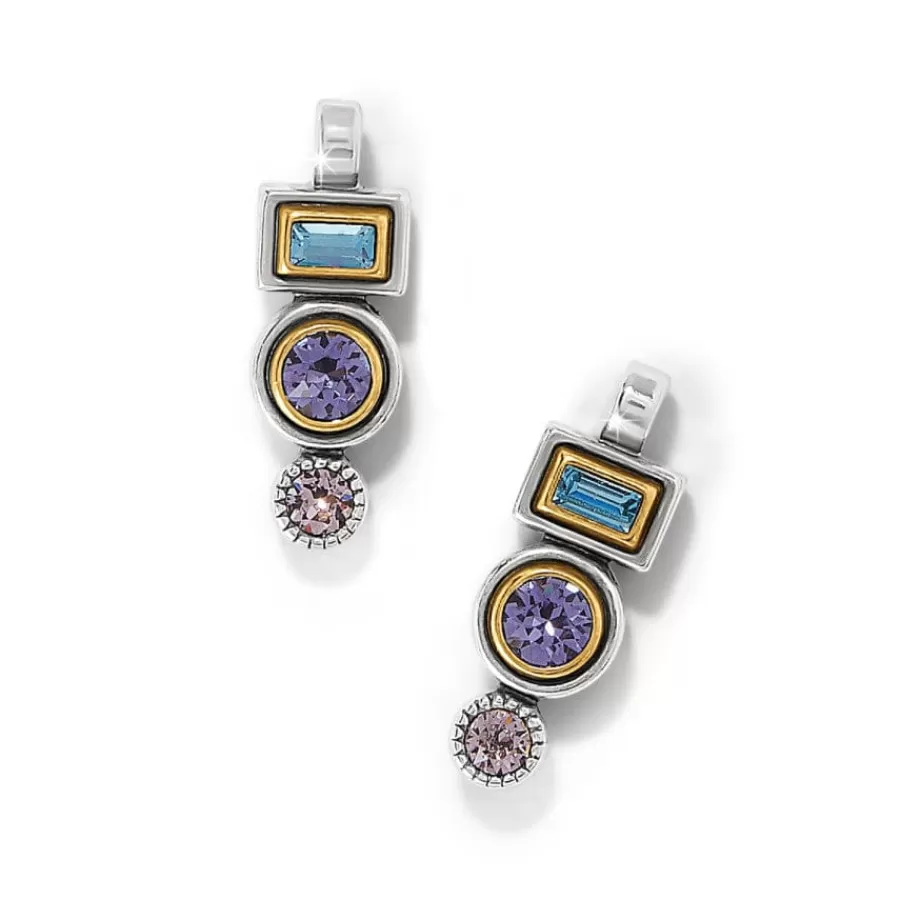 Earrings>Brighton Halo Gleam Drop Post Earrings Silver-Multi