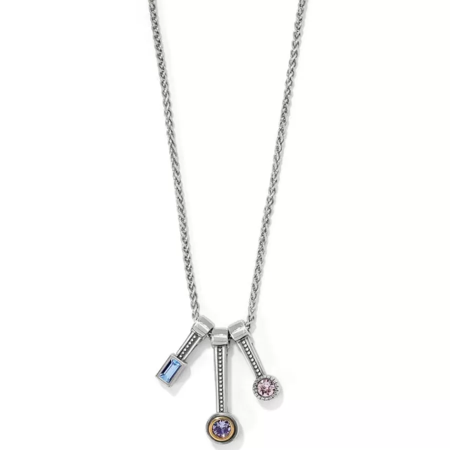 Necklaces>Brighton Halo Gleam Trio Necklace Silver-Multi