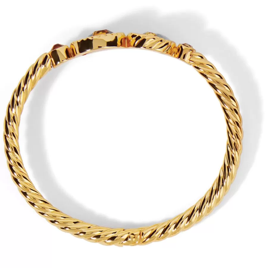 Bracelets>Brighton Halo Glow Hinged Bangle Gold