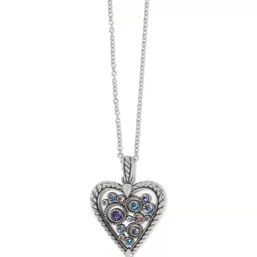 Necklaces>Brighton Halo Heart Necklace Silver-Multi