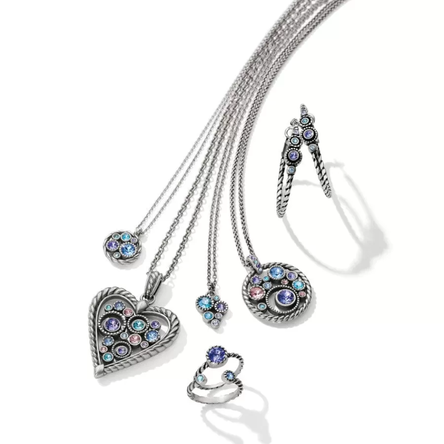 Necklaces>Brighton Halo Heart Necklace Silver-Multi