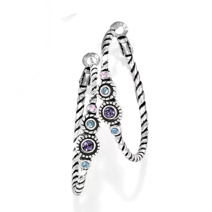 Earrings>Brighton Halo Hoop Earrings Silver-Tanzanite