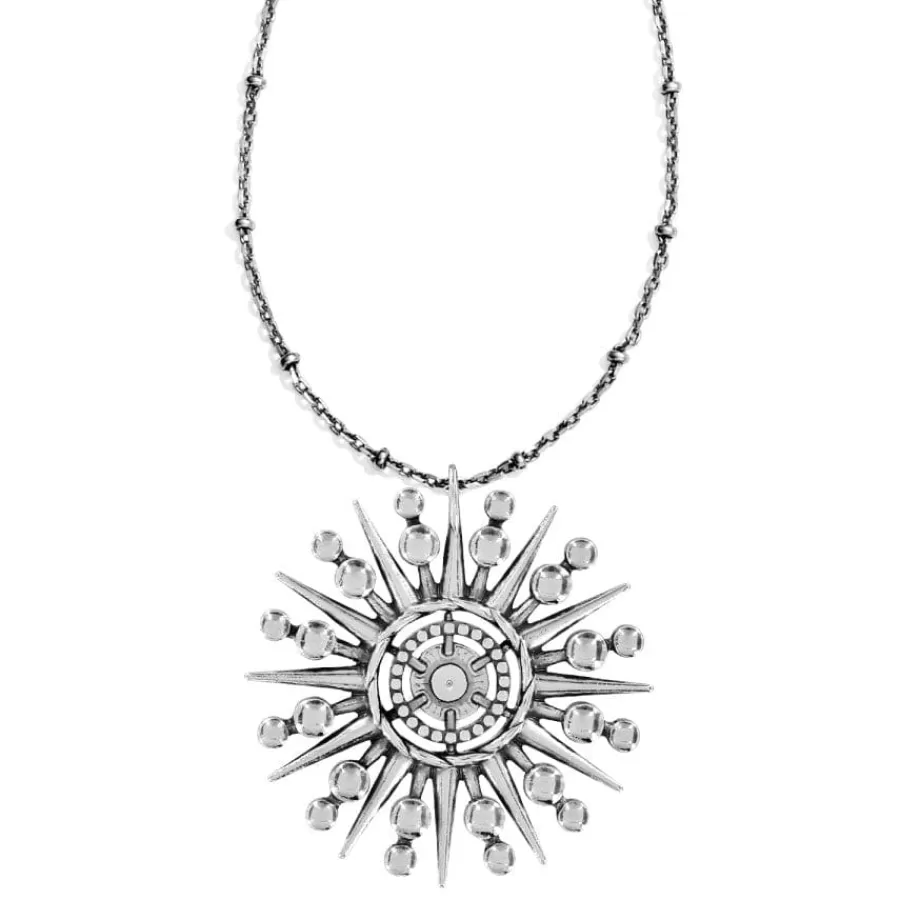 Necklaces>Brighton Halo Ice Radiate Necklace Silver-Tanzanite