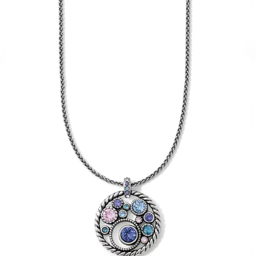 Necklaces>Brighton Halo Necklace Silver-Tanzanite