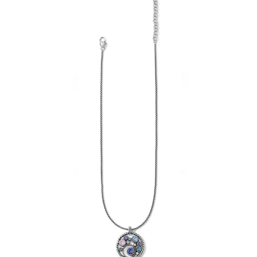 Necklaces>Brighton Halo Necklace Silver-Tanzanite