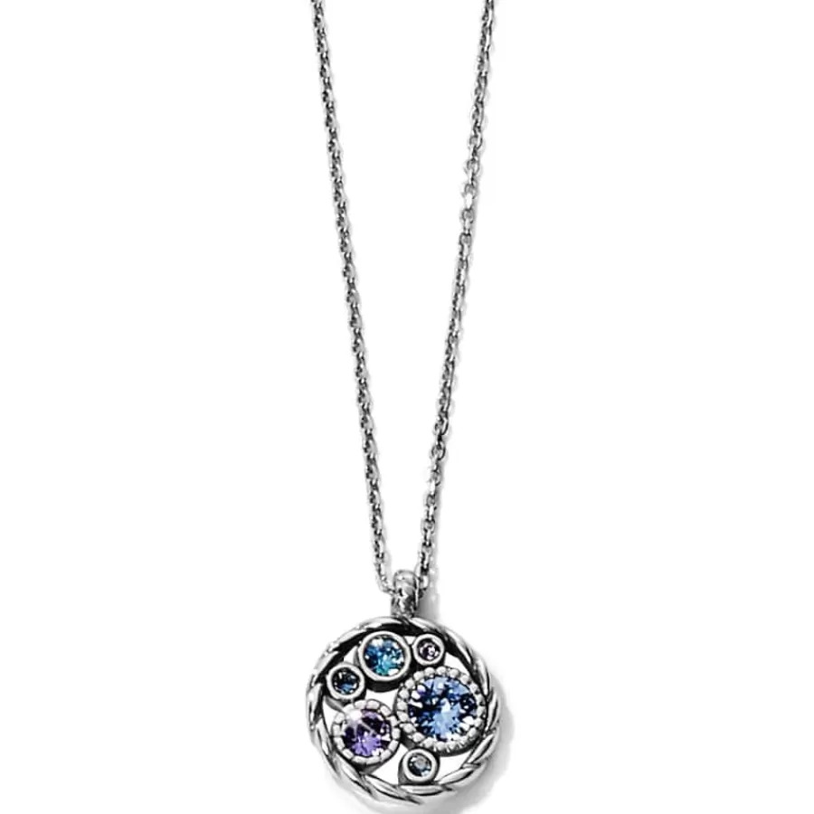 Necklaces>Brighton Halo Petite Necklace Silver-Tanzanite