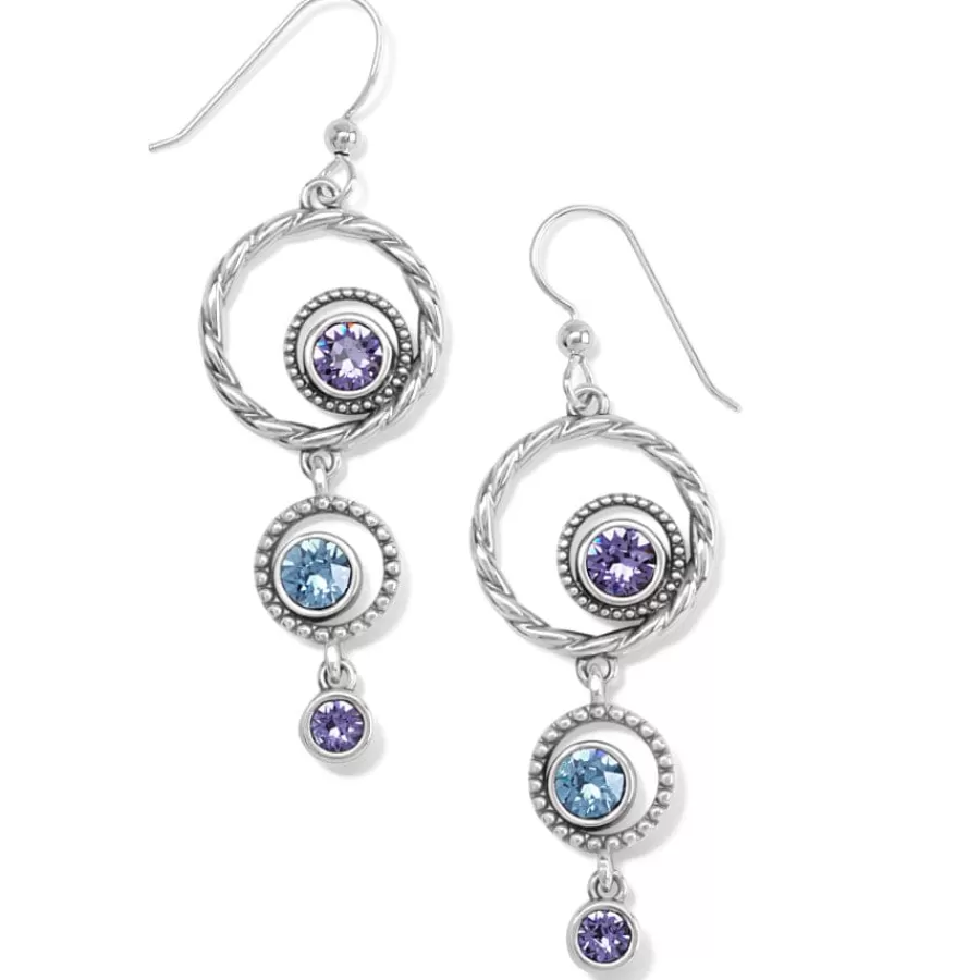 Earrings>Brighton Halo Radiance French Wire Earrings Silver-Tanzanite